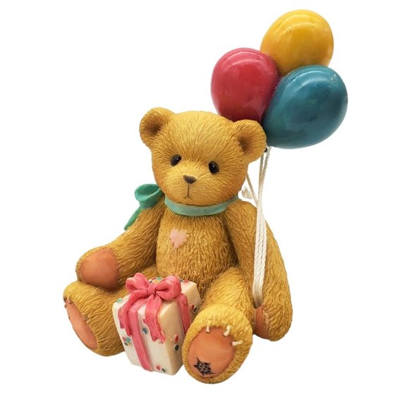 Cherished‎ Teddies Nina Birthday Bear 215864 Girl with Balloons Figurine Vintage - Picture 1 of 7